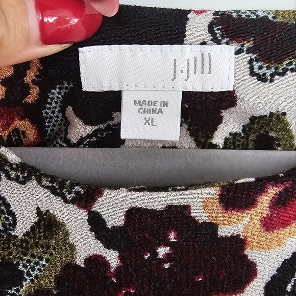 J. Jill  Long Sleeve Floral Blouse - Picture 3 of 5